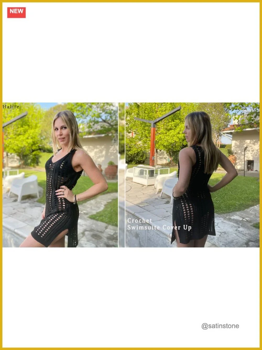 Crochet Knit Swim Cover Up Dress Hollow Out Beach Coverup Sleeveless V Neck